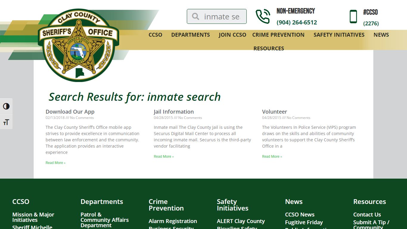 inmate search - Clay County Sheriff’s Office